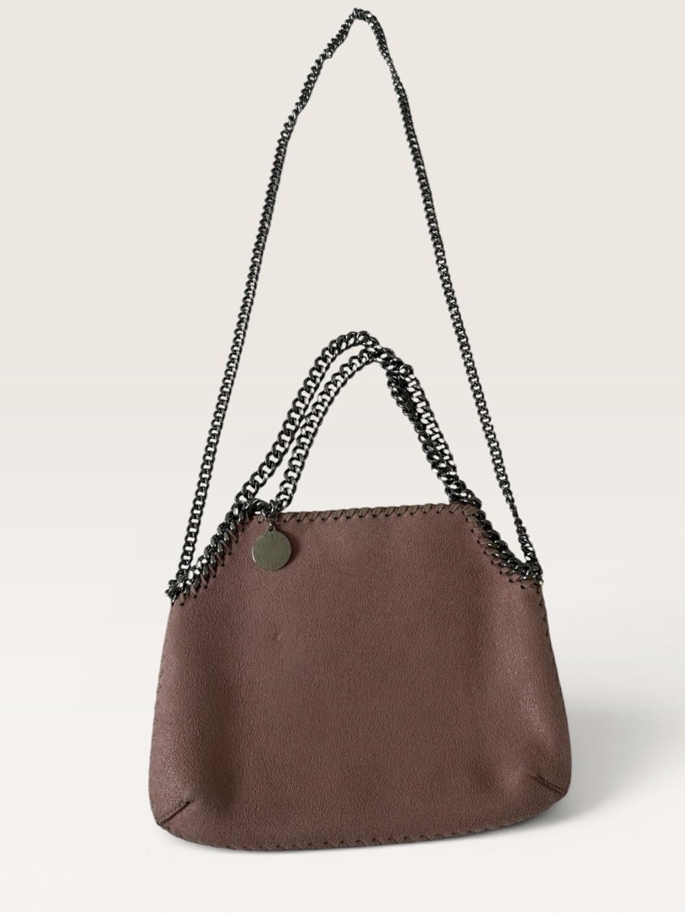 Stella McCartney Falabella Mini Fold Over Tote Pink Chain Crossbody